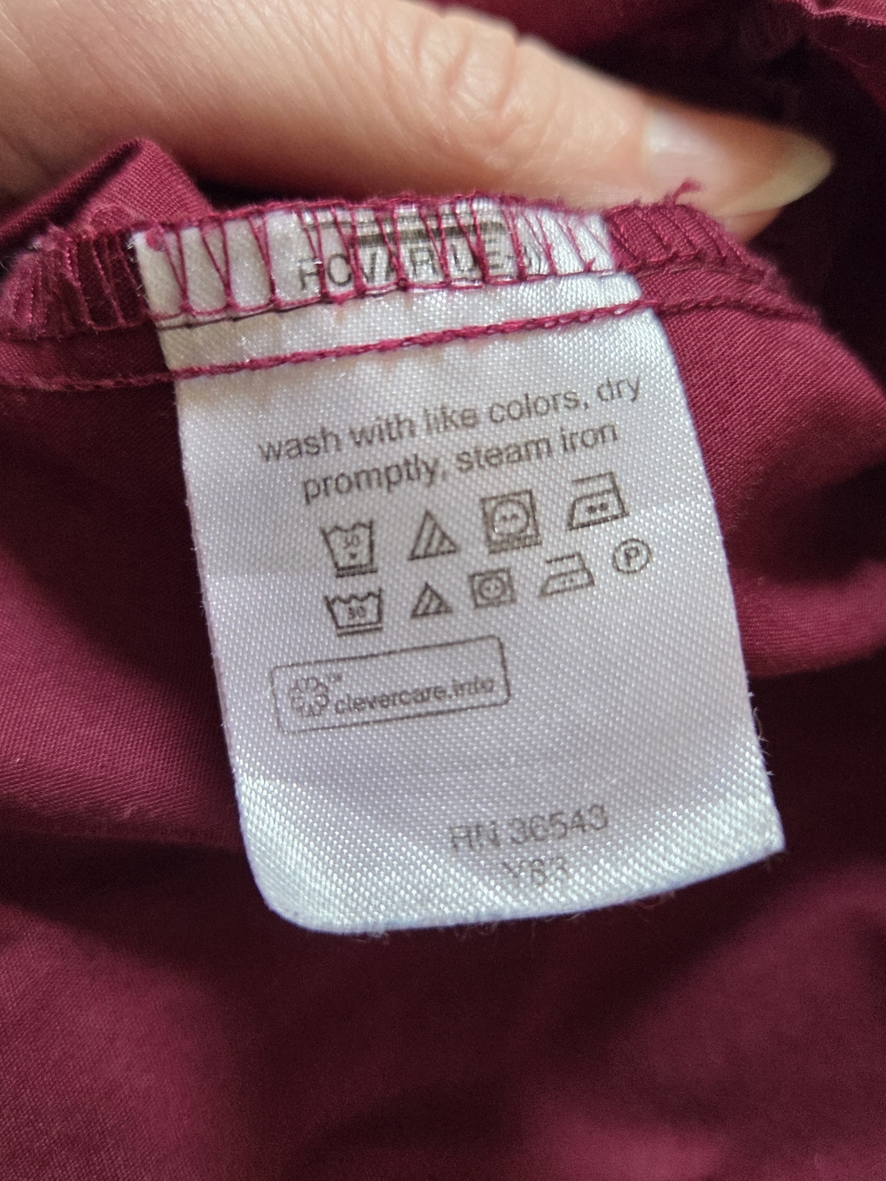 Van Heusen Men's Burgundy Button-Down Dress Shirt 20 36/37 Big & Tall - Picture 7 of 8